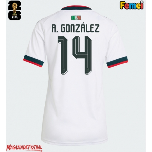Mexic Armando Gonzalez #14 Echipament de Fotbal Replică Mondial 2026 Femei Deplasare Mexic Armando Gonzalez #14 Echipament de Fotbal Replică Mondial 2026 Femei Deplasare